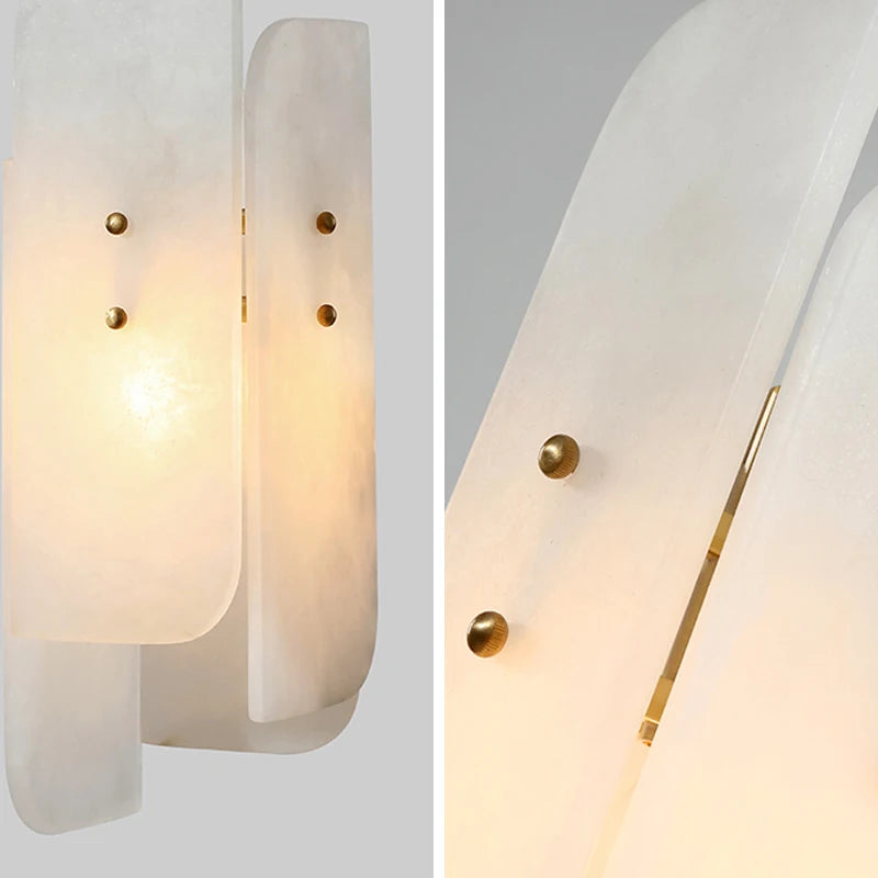 lampe suspendue en marbre avec fil de cuivre réglable 	 style