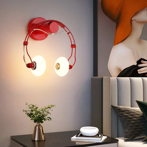 Applique murale LED créative en forme de casque audio
