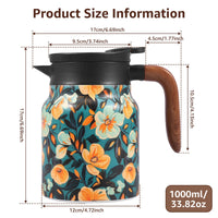 Théière isotherme vintage motifs floraux infuseur thermostat intégré
