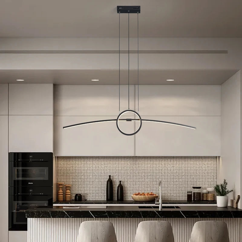 suspension led moderne pour éclairage intérieur design élégant - vue 6 sur 8