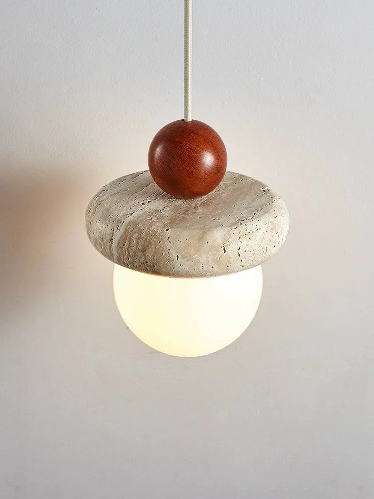 Suspension Led Style crème chambre chevet médiévale Memphis chambre d'enfant fil suspendu petite pierre claire bois
