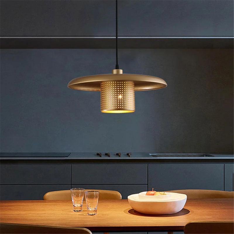 lustre à led en métal style industriel pour café et bar