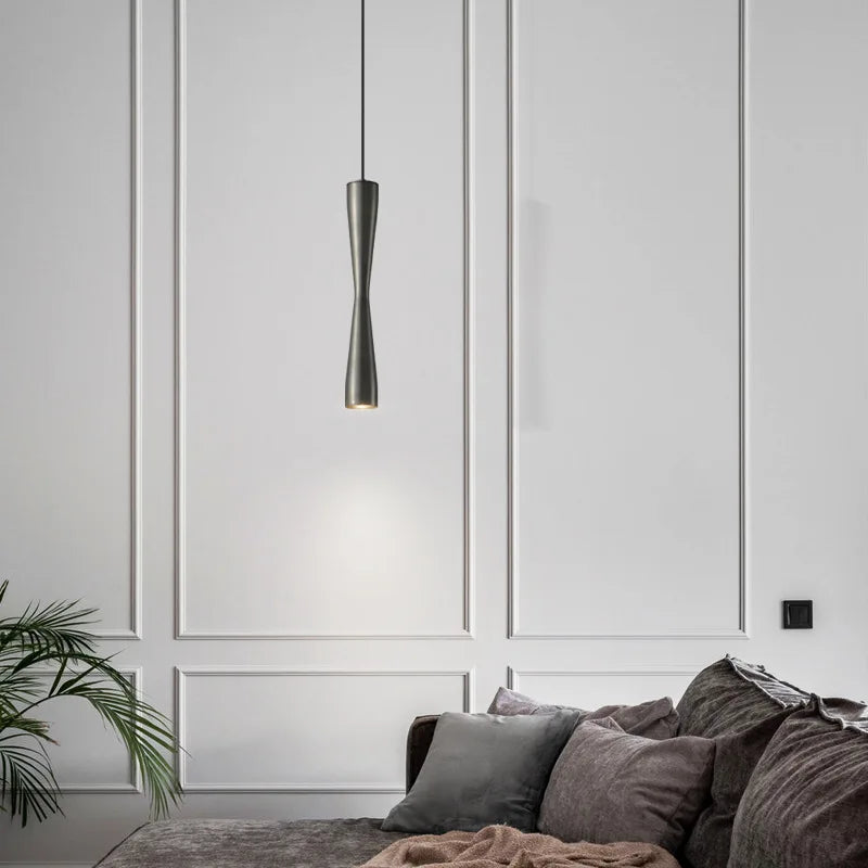 lampe led suspendue design moderne cordon cuivre réglable 3 modifiables