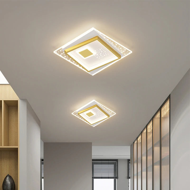 plafonniers simples modernes en fer forgé luminaires géométriques - vue 4 sur 12