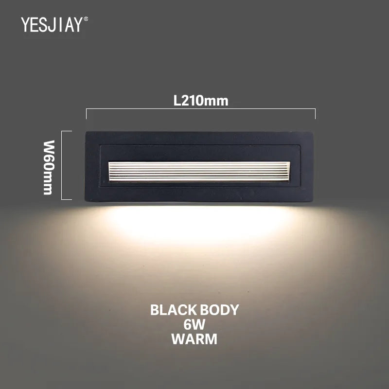 Lumières d'escalier Led étape lumières 3W/6W 86/210mm en aluminium encastré extérieur étanche intégré escalier mur Led lampe pour les étapes de la maison - vue 5 sur 11