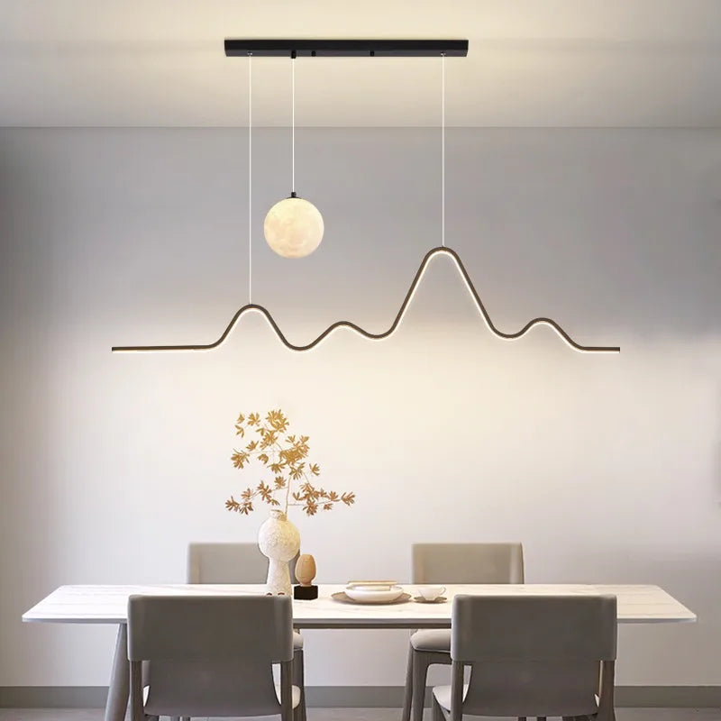 Plafonnier Led suspendu au design nordique moderne - vue 4 sur 21