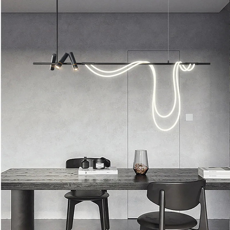 lustre led moderne design lampes suspendues décor éclairage - vue 6 sur 14