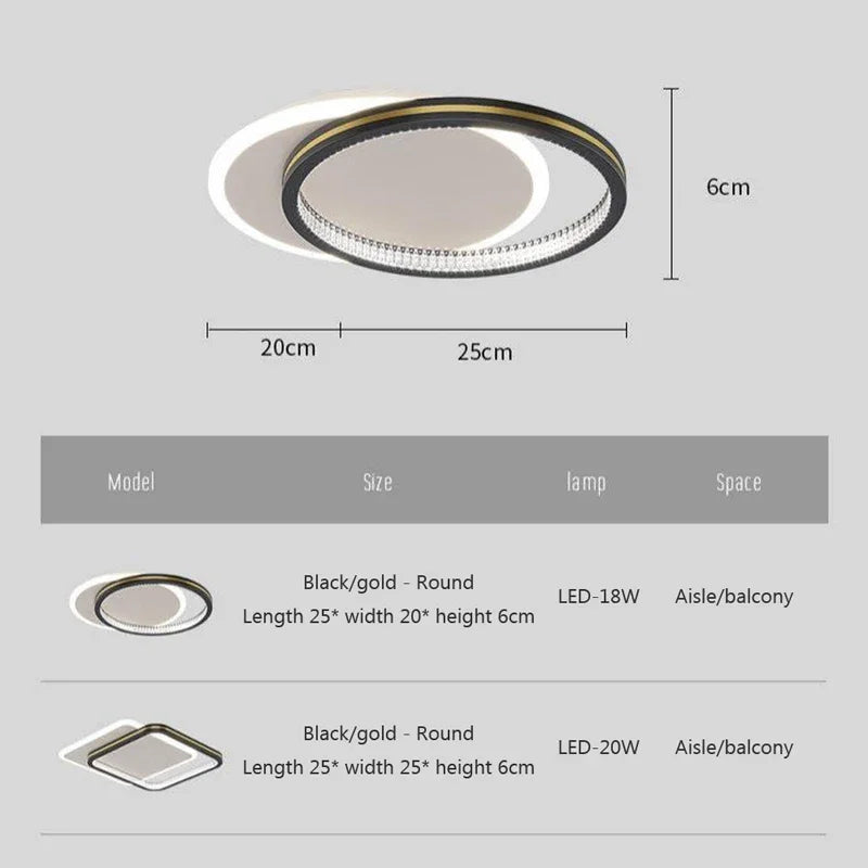 Plafond moderne à LEDs lumière lampe de luxe décor intérieur pour chambre Foyer allée couloir luminaire nordique créatif géométrie lumière - vue 5 sur 14