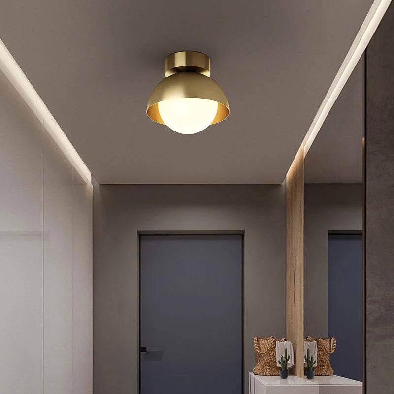 lampe de couloir en cuivre moderne et minimaliste à trois couleurs