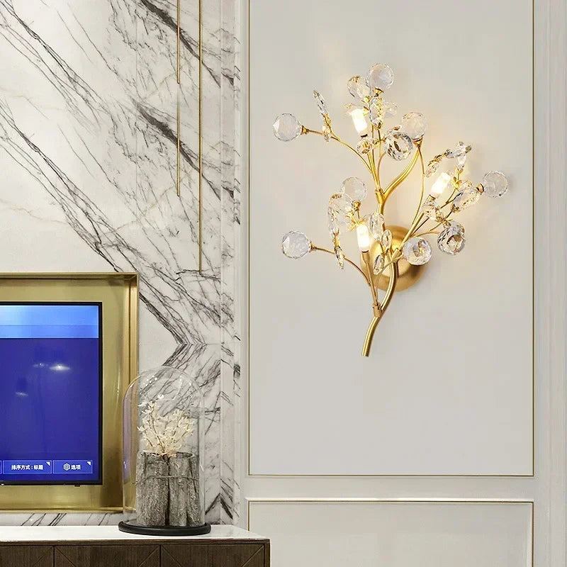 applique murale led luxe en cristal pour décoration intérieure - vue 4 sur 8