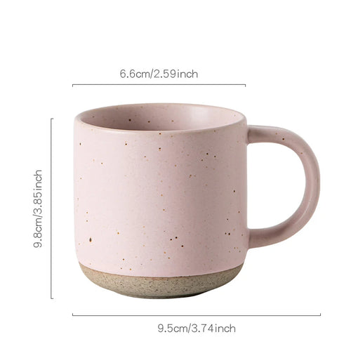 Tasse cafe ceramique mouchetee design retro anse
