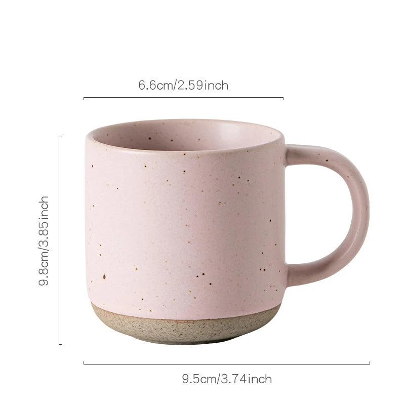 Tasse cafe ceramique mouchetee design retro anse