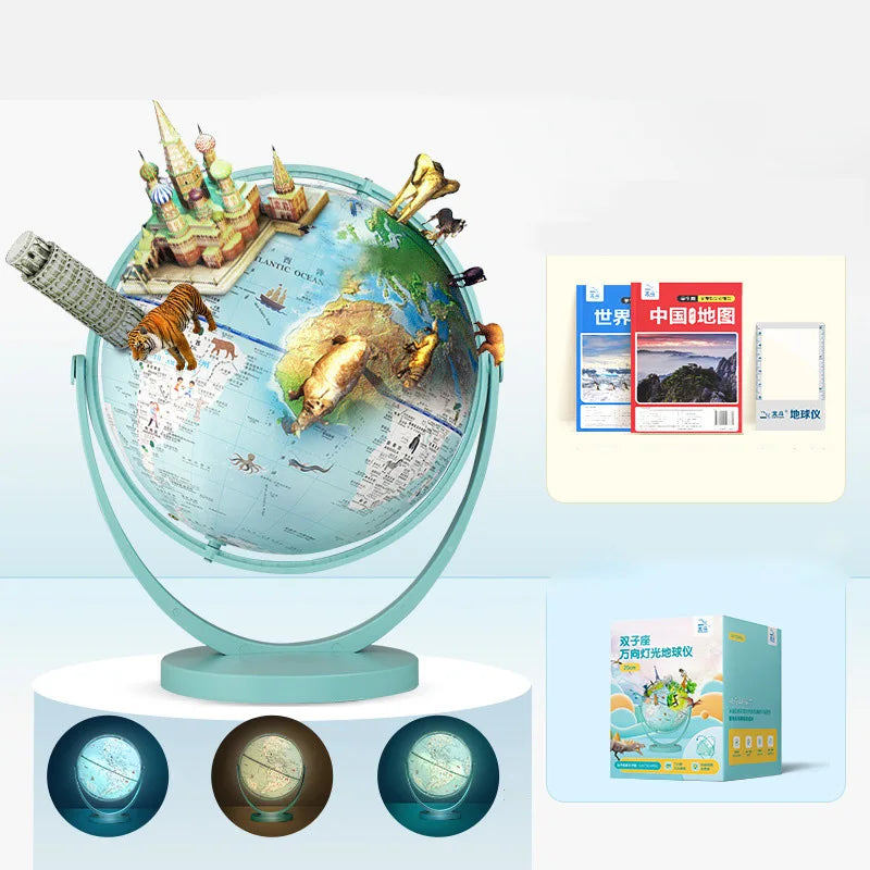 lampe de bureau globe gemini décorative et éducative pour étudiants - vue 7 sur 6
