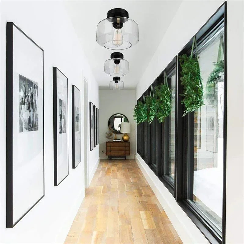 plafonnier led nordique moderne en verre pour décoration maison - vue 5 sur 9