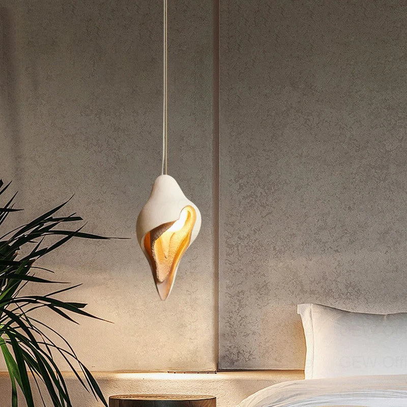 lustre moderne en plâtre design créatif conque suspension - vue 3 sur 9