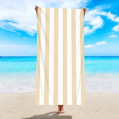 serviette de plage rayures minimalistes sechage rapide absorbante