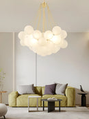 LED élégant moderne bulle boule plafond lustre ivoire verre suspension lumières nordique pour salle à manger Restaurant lampe suspendue