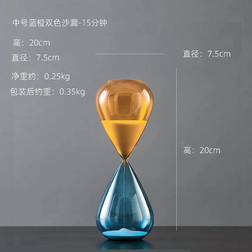 décoration sablier créative en verre pour intérieur élégant
