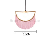 lampe à poser cœur avec pompon rose style nordique créatif