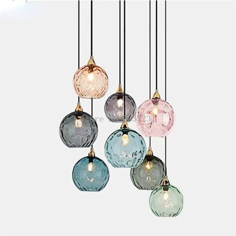 lustre verre coloré nordique moderne grain eau