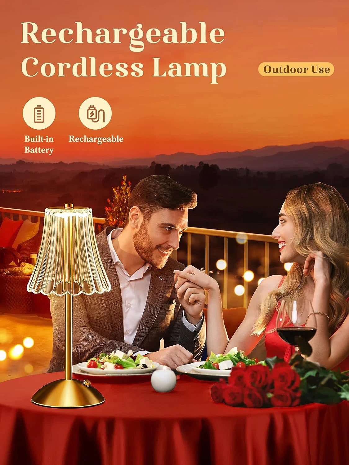 lampe de bureau tactile rechargeable sans fil pour lecture et décoration - vue 4 sur 7
