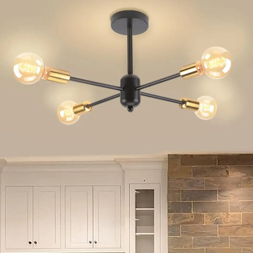 Moderne 4/6 têtes Plafonnier Rétro Plafond Lustre Lampe Industrielle Luminaria Lamparas pour Salon Plafonnier Éclairage