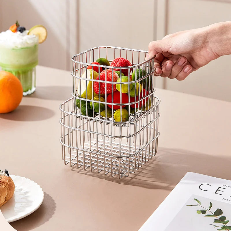 panier de rangement en acier inoxydable pour fruits et légumes - vue 7 sur 7