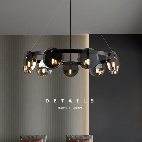 Suspension en verre noir moderne