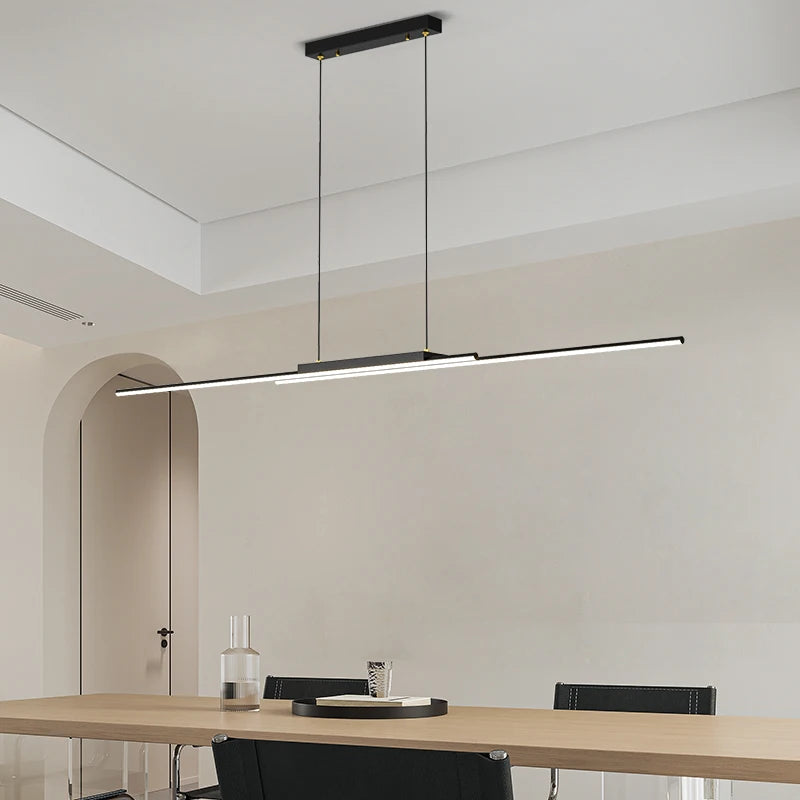 lampes suspendues modernes longue bande éclairage intérieur décoration maison