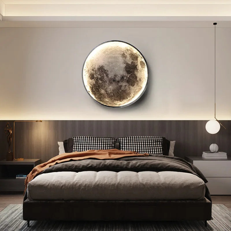 applique murale moderne en forme de lune éclairage décoratif 3D - vue 5 sur 16
