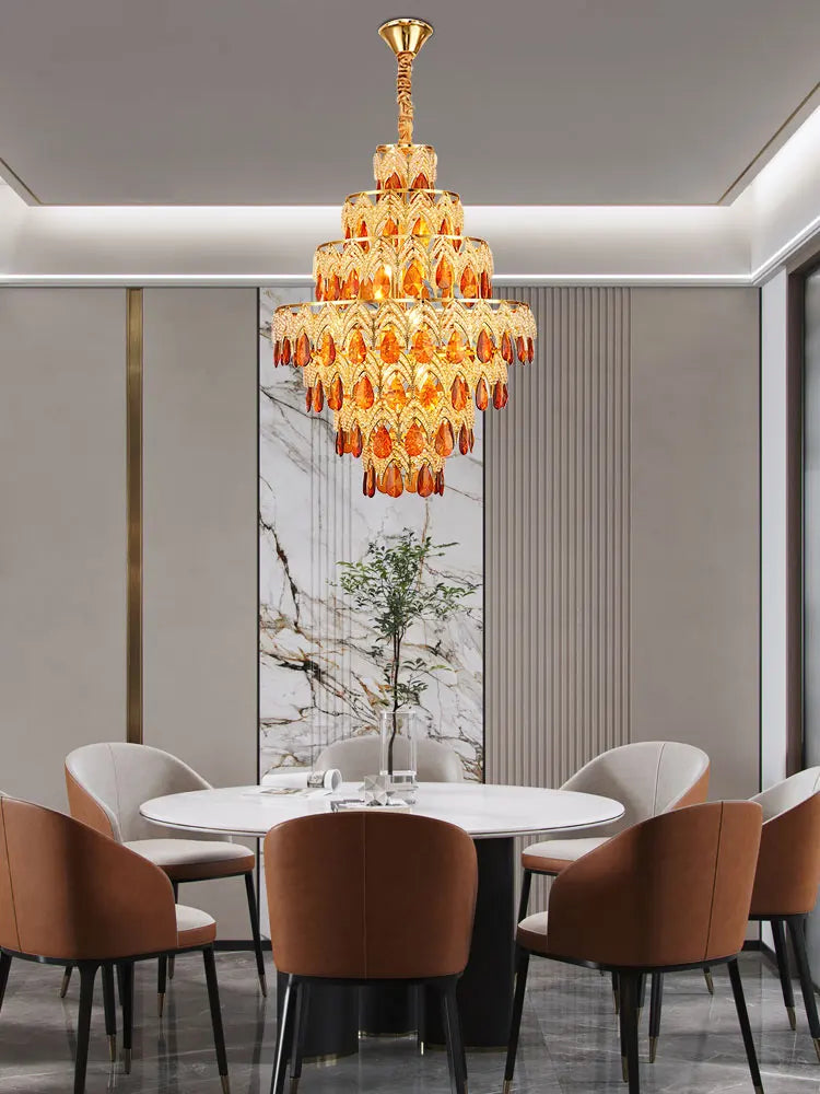 plafonnier led en chrome doré design élégant pour intérieur - vue 4 sur 13