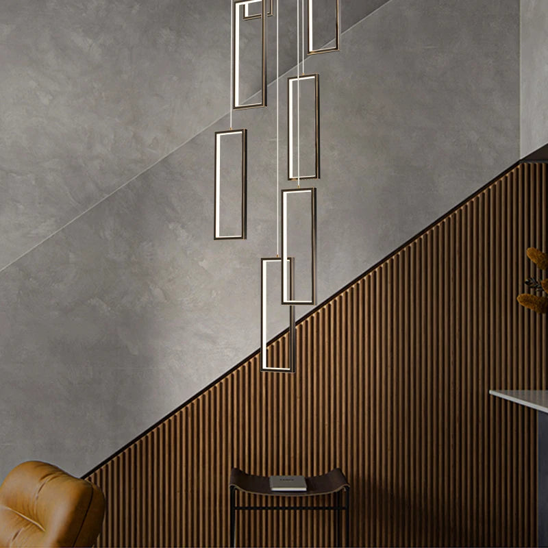 lustre moderne en cuivre avec éclairage LED design élégant - vue 3 sur 24