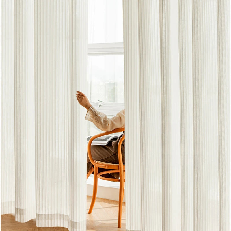 Voilage japonais plissé motif géométrique pour salon chambre