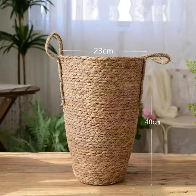 panier en osier naturel pour jardin rangement et décoration - vue 8 sur 9