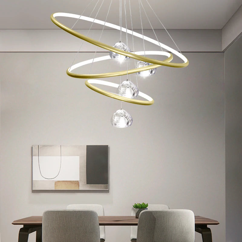 lustre moderne en cristal avec éclairage à led - vue 3 sur 15