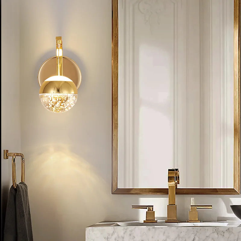 Applique murale LED en cristal doré - vue 5 sur 8