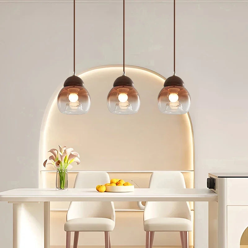 lustre rétro suspendu en verre pour décoration moderne - vue 6 sur 8