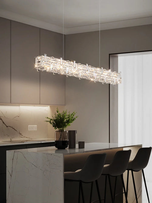 lustre en cristal design pour espace moderne et élégant