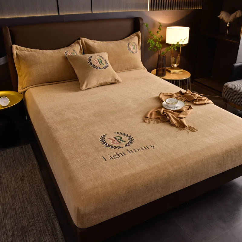 drap-housse en peluche douce et flanelle solide