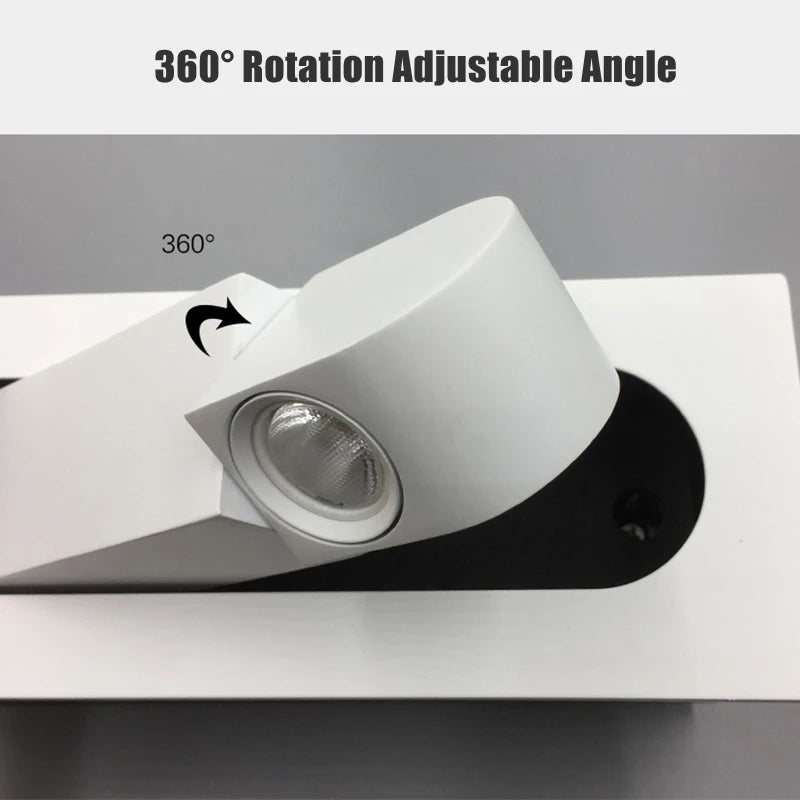 3W Embedded LED Wall Lamp 350 Rotation Adjustable Bedside Hotel Headboard Reading Light Bedroom Foldable Decor Sconce AC85-265V - vue 7 sur 13