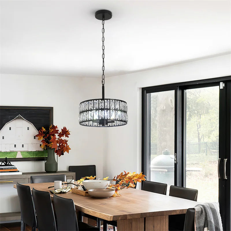 lustre de luxe en cristal suspendu pour décoration maison - vue 4 sur 12