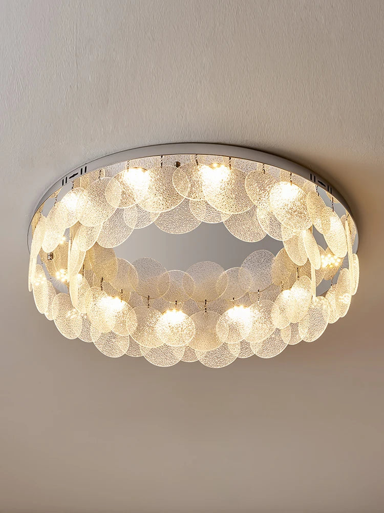 plafonnier led en verre rond de luxe 	 moderne - vue 6 sur 10