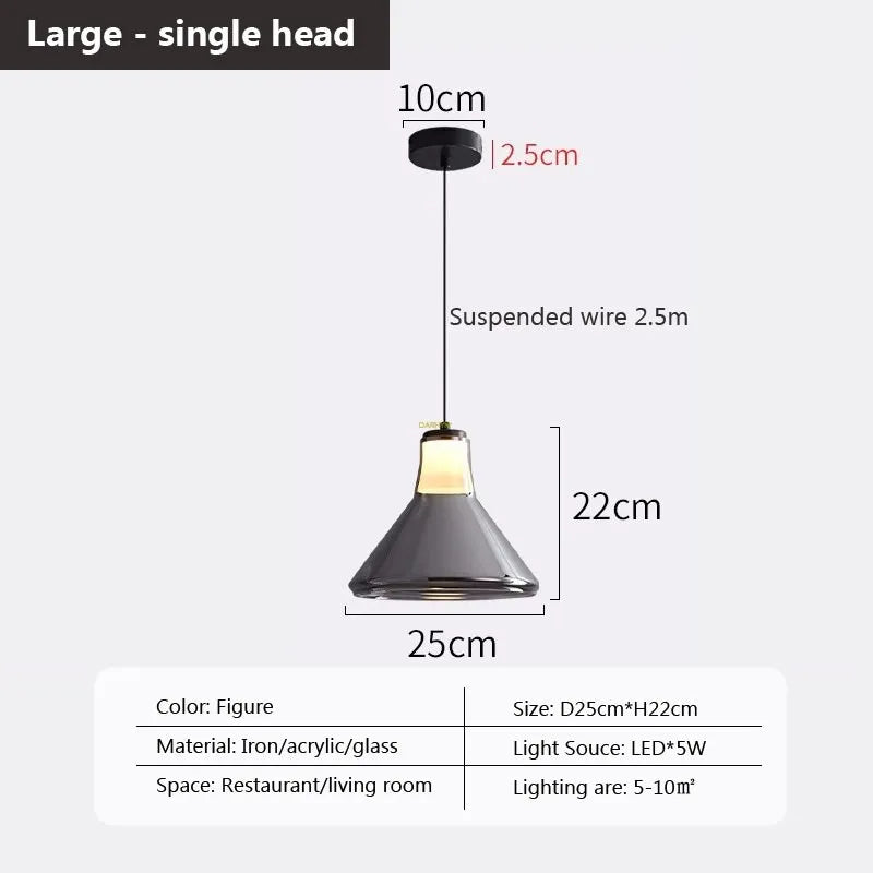 suspension en verre à plusieurs têtes pour intérieur moderne - vue 12 sur 23