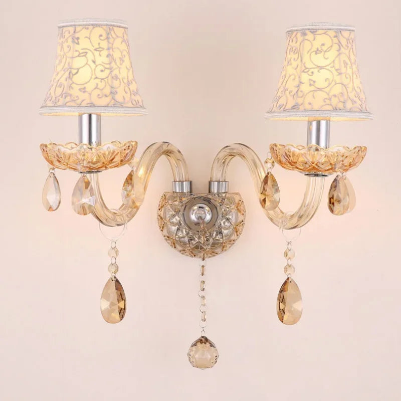 Applique murale Bougie en cristal de couleur Cognac de Style européen - vue 4 sur 6
