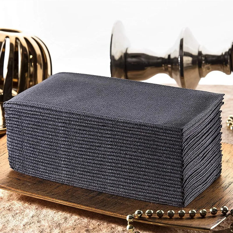 Serviette de table papier effet lin jetable