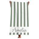 serviette de plage rayée personnalisée microfibre absorbante