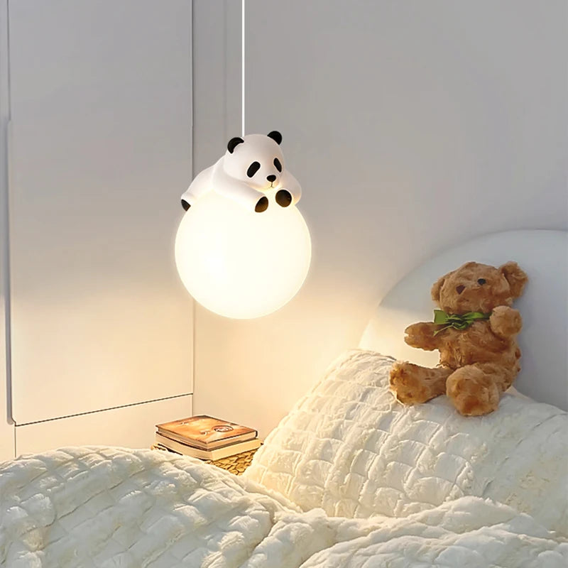 lustre suspendu en résine panda pour chambre d'enfants - vue 2 sur 7
