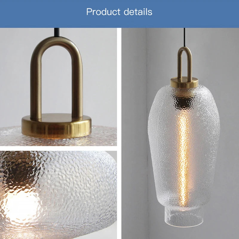Suspension LED au Design nordique moderne en verre - vue 6 sur 10