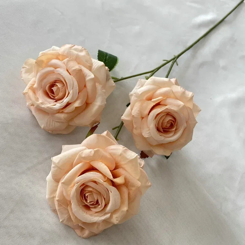 fleurs artificielles en velours roses décoratives pour intérieur - vue 7 sur 14