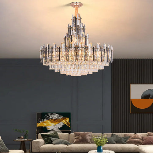 lustre suspendu en cristal à intensité variable design moderne